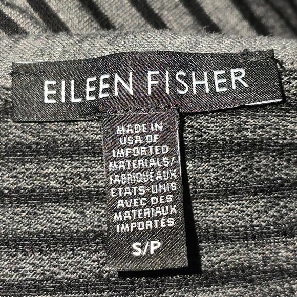 Eileen Fisher Lycocell Striped Black and Gray Women's Super Soft Top‎ Size Small - Picture 7 of 7